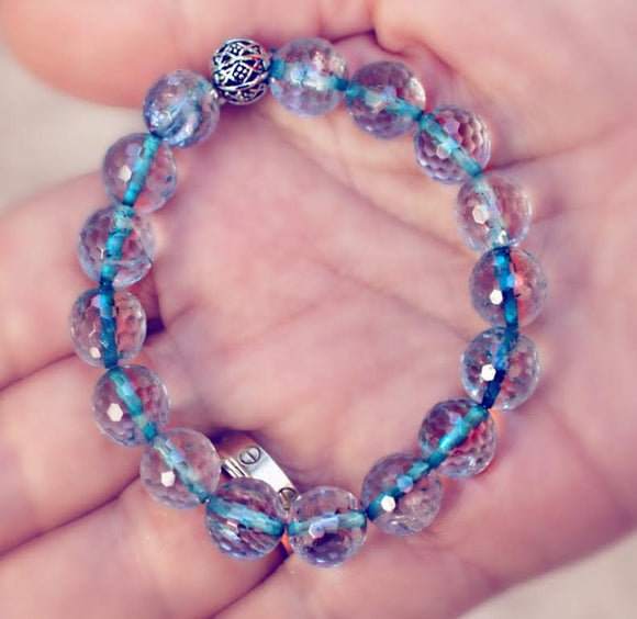Ocean Blue Quartz Genuine Crystal Bracelet