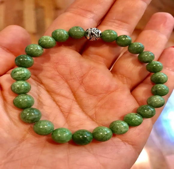 Green Diopside Genuine Crystal Bracelet (Wishes Come True)