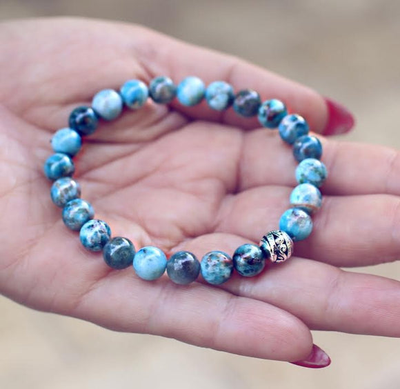 Blue Apatite Genuine Crystal Bracelet