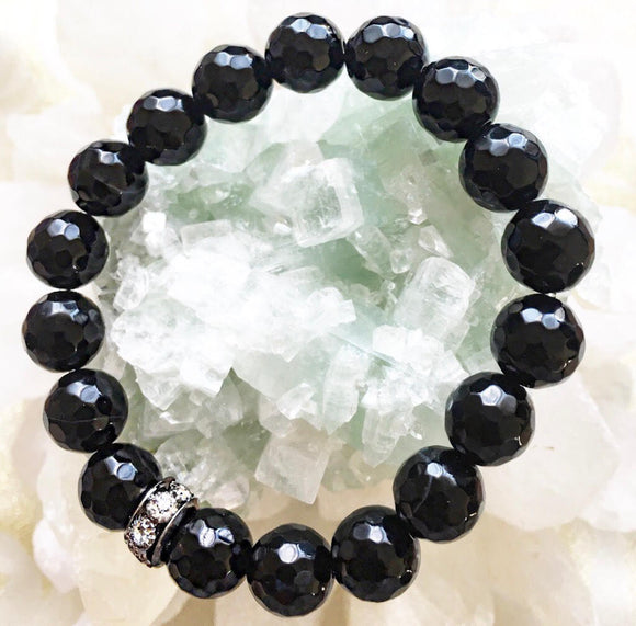 Black Onyx Genuine Crystal Bracelet