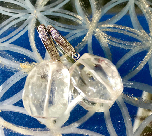 Clear Quartz Genuine Crystal Earrings