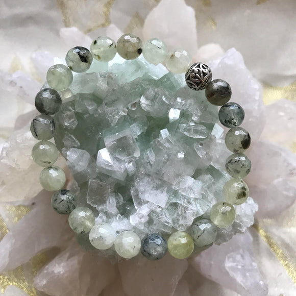 Prehnite Genuine Crystal Bracelet - Heart Chakra healer
