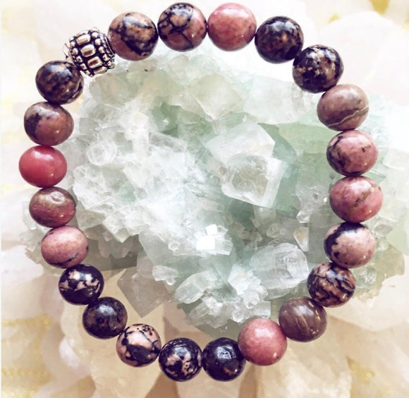 Rhodonite Genuine Crystal Bracelet - Self Love Aid