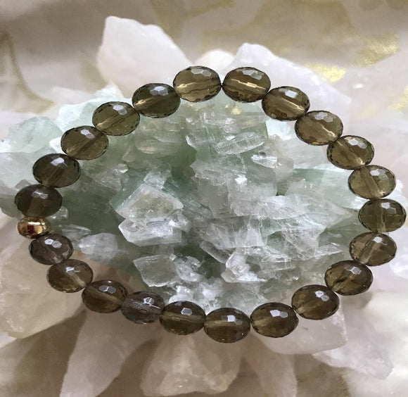 Smoky Quartz Genuine Crystal Bracelet - Protection Aid