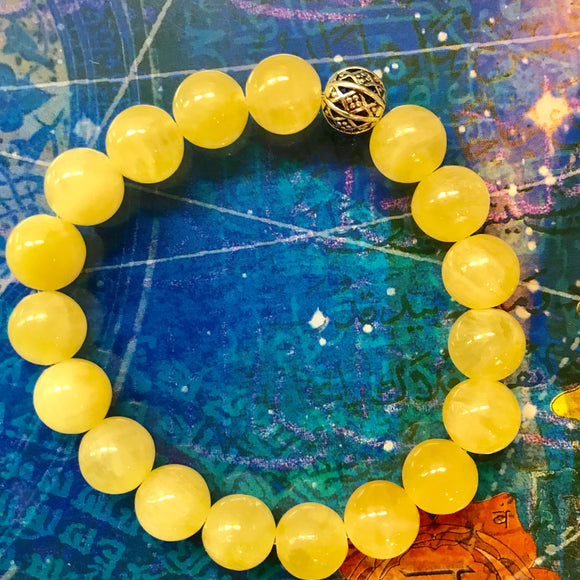 Yellow or Orange Calcite Genuine Crystal Bracelet - Creativity Aid