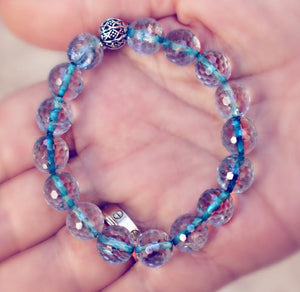 Ocean Blue Quartz Genuine Crystal Bracelet