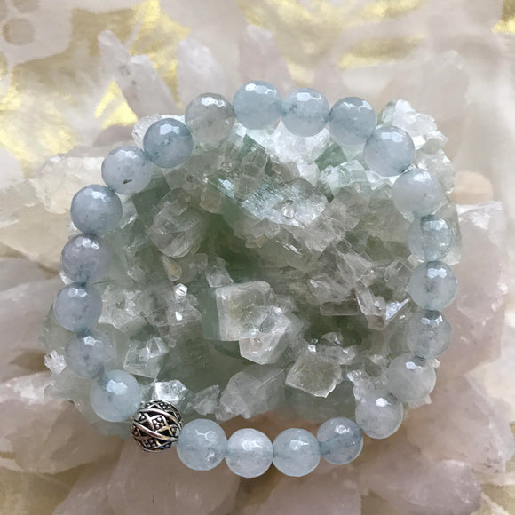 Aquamarine Genuine Crystal Bracelet