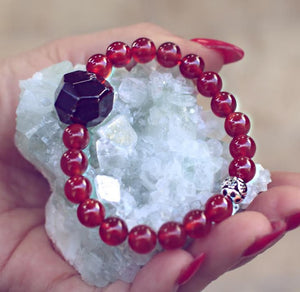 Carnelian with Garnet Chunk Bracelet