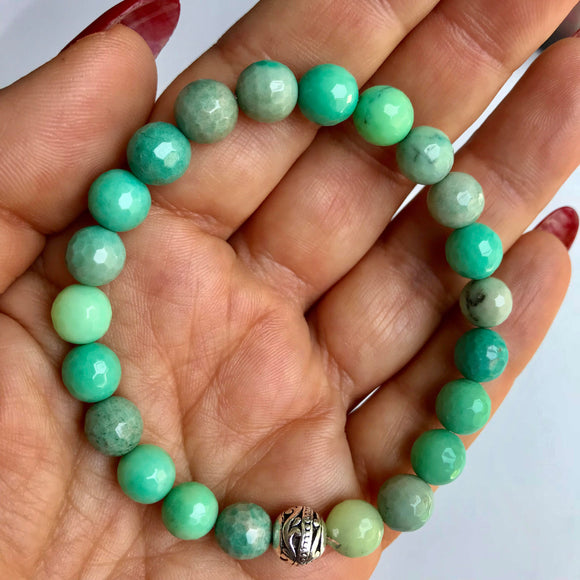 Chrysoprase Bracelet .925 Silver for Compassion, Joy and Kindness –  Enchanting Earth