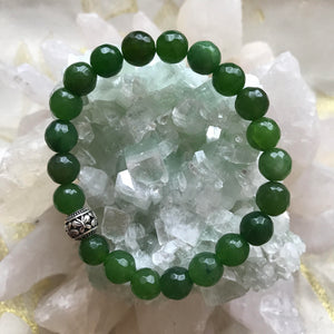 Green Agate Genuine Crystal Bracelet - Helps in disputes