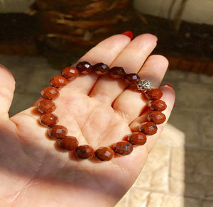 Mahogany Obsidian Genuine Crystal Bracelet (STRONG Protection)